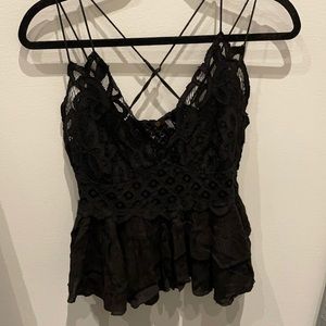 free people bralette shirt top in black size medium ADELLA CAMI